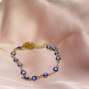 Blue 18K gold plated Evil Eye Bracelet